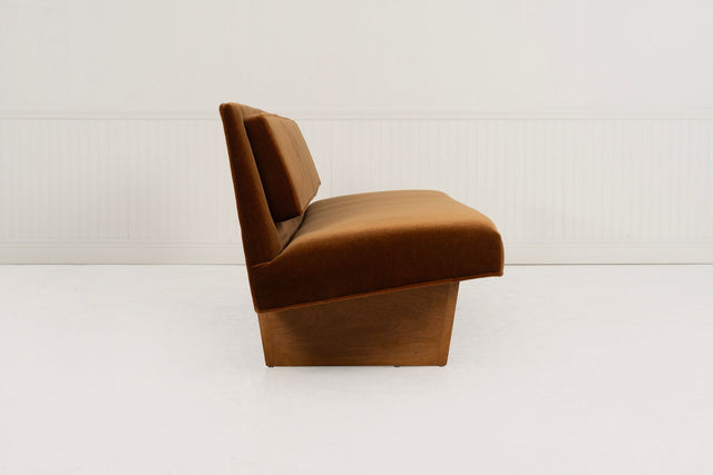 Harvey Probber Rare Slipper Sofa Mahogany Wood and Mohair c. 1955