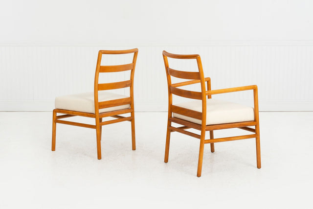 T.H. Robsjohn-Gibbings for Widdicomb, Ladder-Back Dining Chairs, Set of Ten, c. 1955