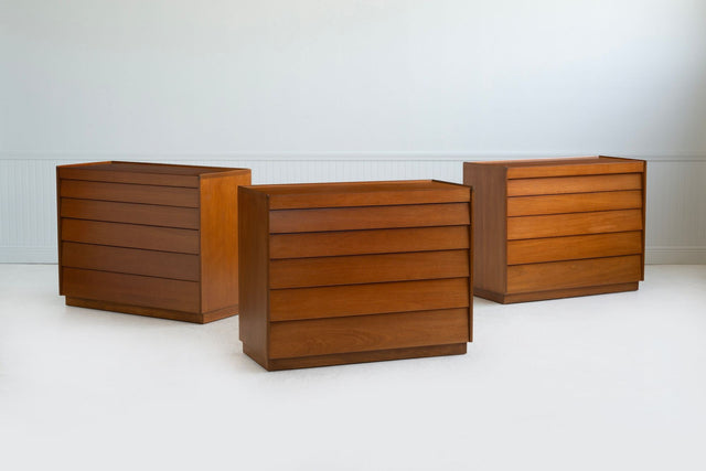 Edward Wormley for Dunbar Set of 3 Louver Drawer Dressers