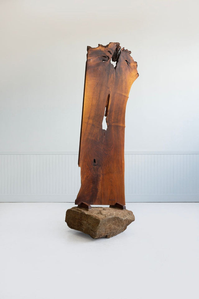 George Nakashima English Walnut Free-Edge Room Divider on Granite Base, 1955