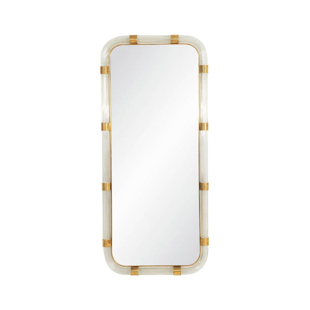Monumental Murano Glass Mirror with Solid Brass Details, Italy, 1965