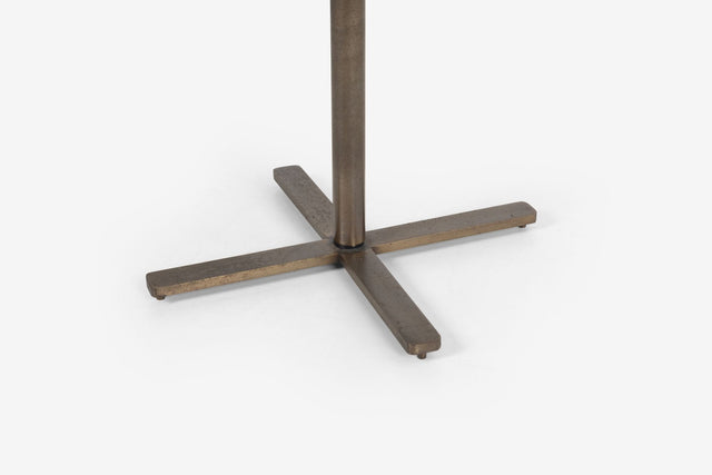 Nicos Zographos Bronze Base End Table with Glass Top, 1970s