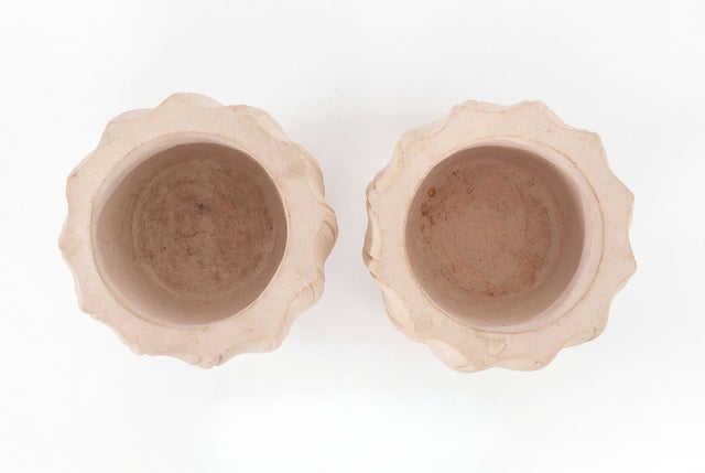 Karl Springer Style Ribbed Planter, c. 1980