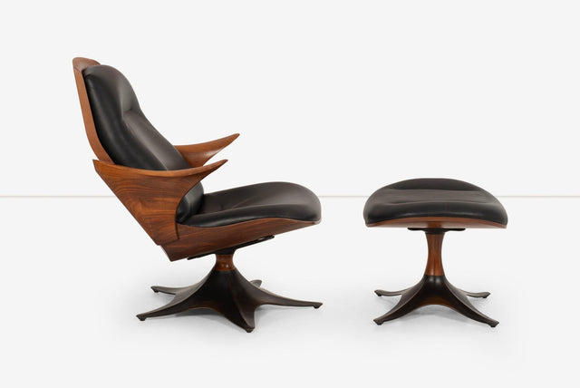 Thomas Moser "Kinesis" Swivel Chair and Swivel Ottoman