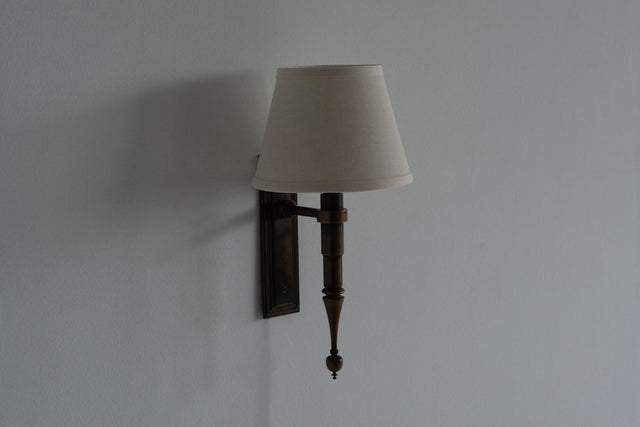 Pair of Custom French Single Library Sconce in Solid Brass, 2000c.