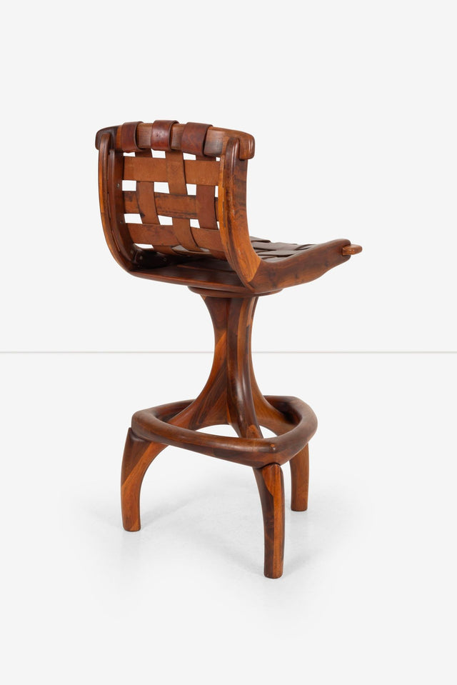 Arthur Espenet Carpenter Three Leg Counter Stool in Walnut, California Craft