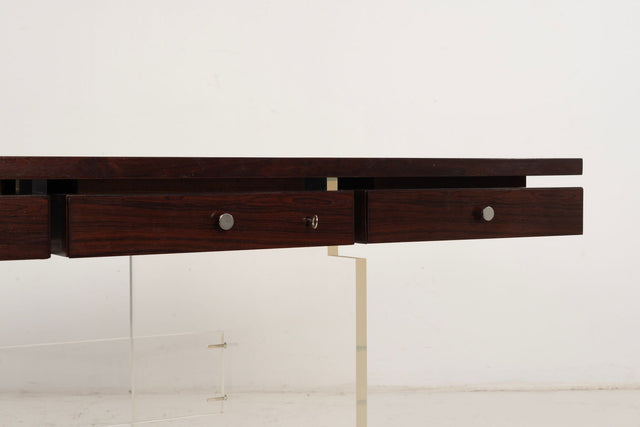 Poul Nørreklit Rosewood and Lucite Executive Desk for Sigurd Hansen, Denmark, 1960s