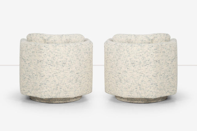 Pair of Attributed to Harvey Probber Hexagonal Swivel Lounge Chairs