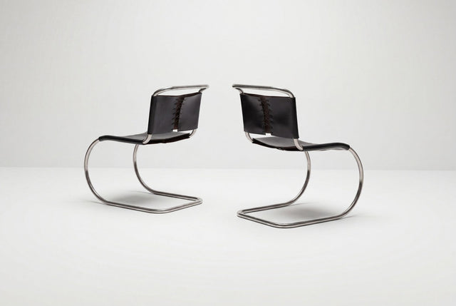 Pair of Ludwig Mies van der Rohe for Knoll MR10 Chairs 1970 c.