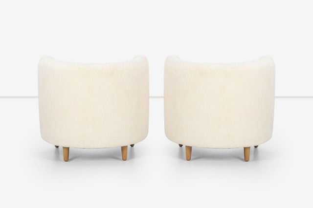 Pair of Gilbert Rohde Attributed Cloud Form Lounge Chairs 1940's