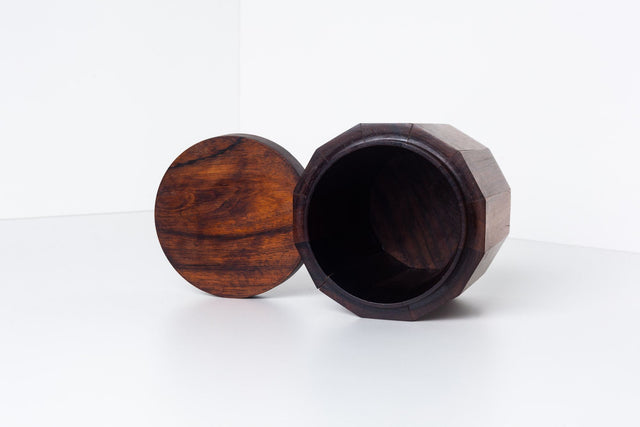 Studio Craft Solid Rosewood Lidded Box, in the Style of Arthur Espenet Carpenter