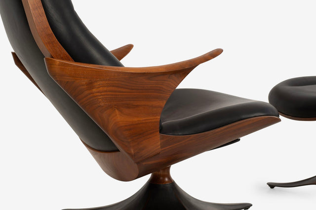 Thomas Moser "Kinesis" Swivel Chair and Swivel Ottoman