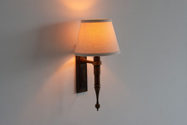 Pair of Custom French Single Library Sconce in Solid Brass, 2000c.