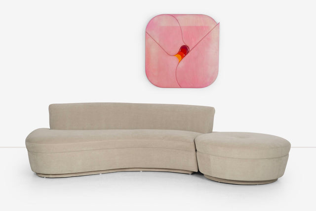 Adrian Pearsall and/or Kagan Style Sofa Sectional with Removable Pouf