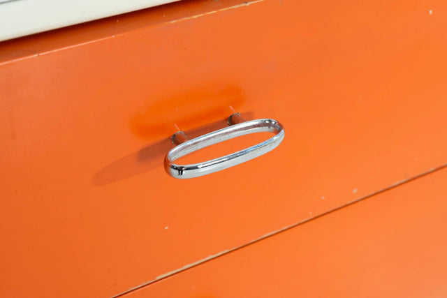 George Nelson for Herman Miller Custom for Hugh DuPree Steel Frame Cabinets Orange and Yellow 1960
