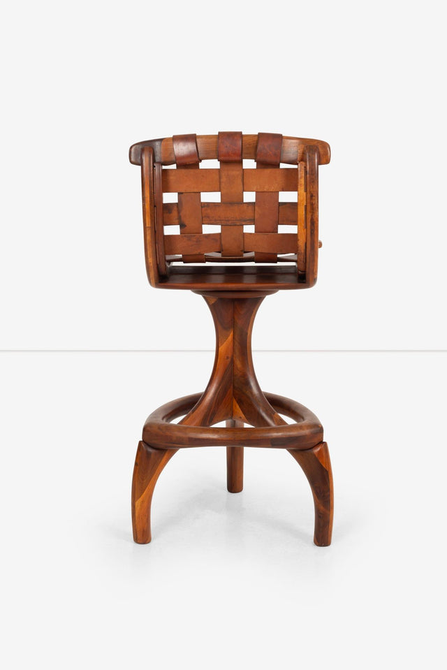 Arthur Espenet Carpenter Three Leg Counter Stool in Walnut, California Craft