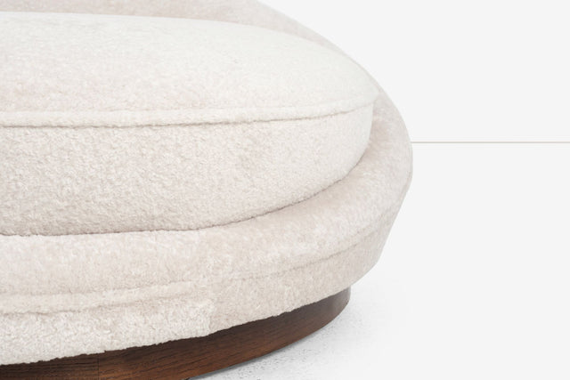 Milo Baughman Style Satellite Chaise in Tan Faux Fur, 1970