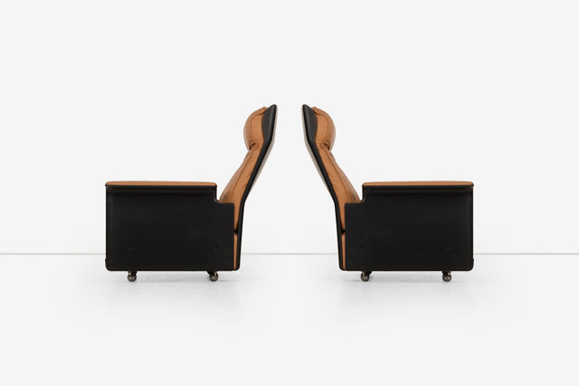 Pair of Dieter Rams for Vitsoe 620 High Back Lounge Chairs in Cognac Leather, 1962