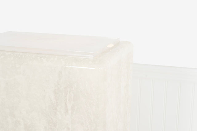 Illuminating Faux Travertine Pedestal