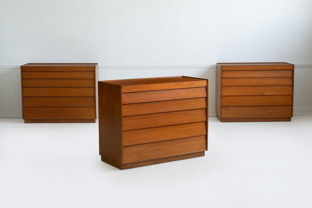 Edward Wormley for Dunbar Set of 3 Louver Drawer Dressers