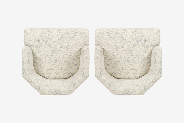 Pair of Attributed to Harvey Probber Hexagonal Swivel Lounge Chairs