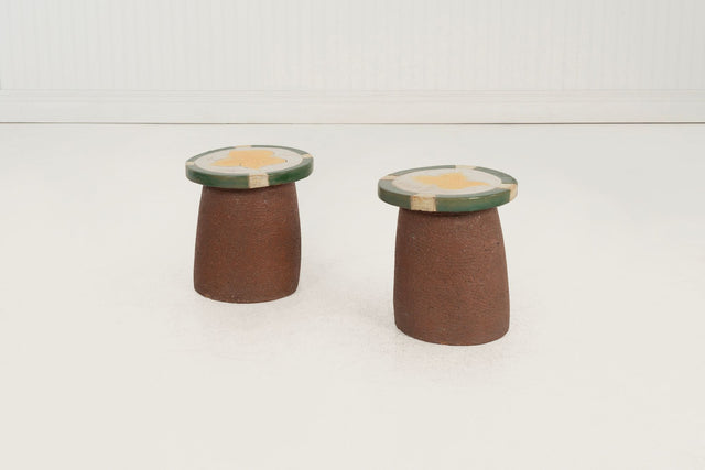 Pair of Ceramic Stools/ end Tables Stan Bitters, c. 1975
