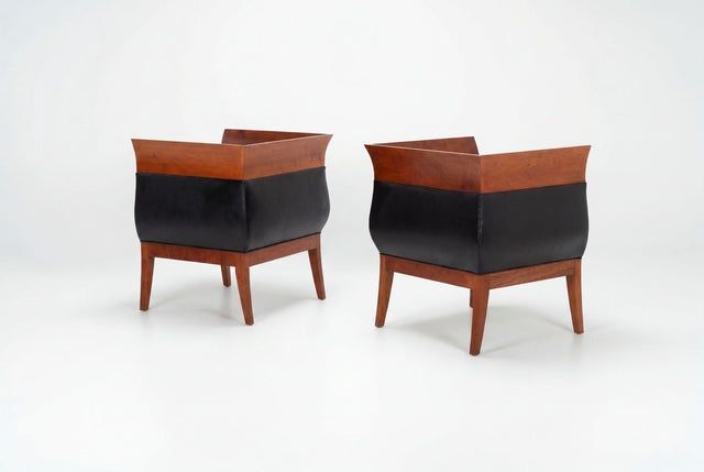 Pair of Orlando Diaz-Azcuy Chalice Chairs 1985c.