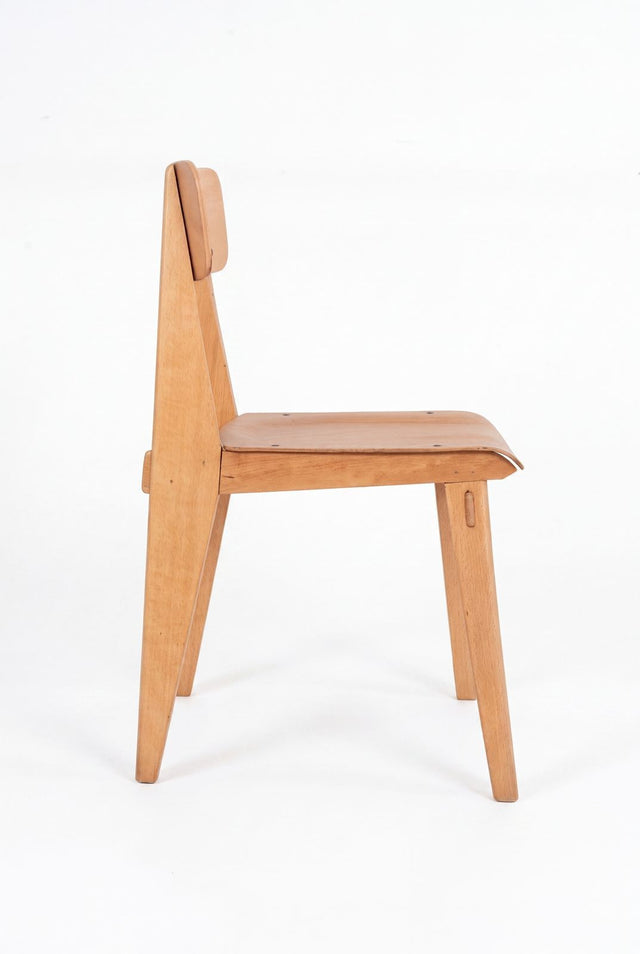 Jean Prouvé, Rare Pair of Chaise Standard Tout Bois, France, circa 1950
