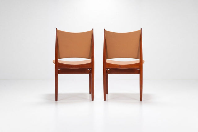Set of Six Finn Juhl Egyptian Chairs for Niels Vodder, Denmark, 1949