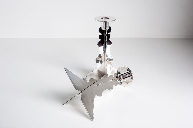 Robert Venturi Post Modern Silver Candleholders for Swid Powell