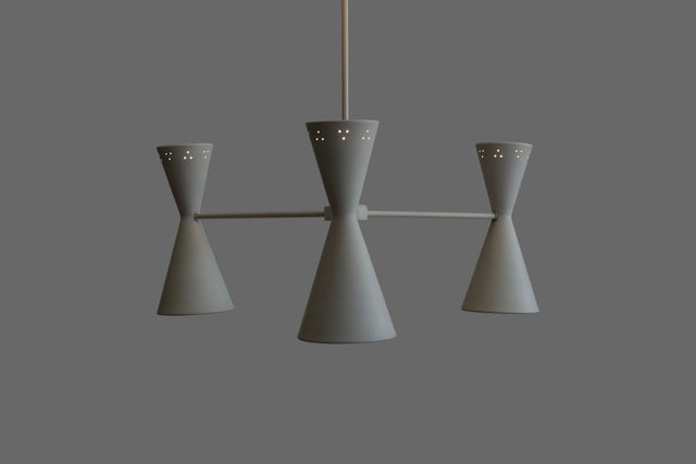 Stilnovo Style Three Arm Chandelier