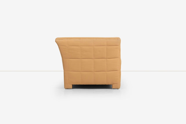John Mascheroni for Swaim Furniture Quilted Tan Three Seat Sofa 1970's