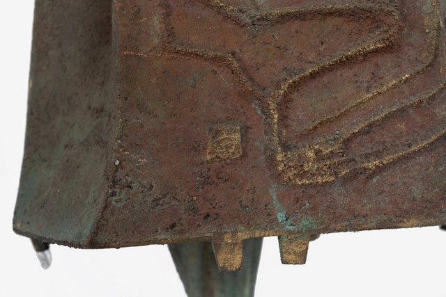 Monumental Paolo Soleri Brutalist Bronze Bell with Cast Aluminum Spine, 1960