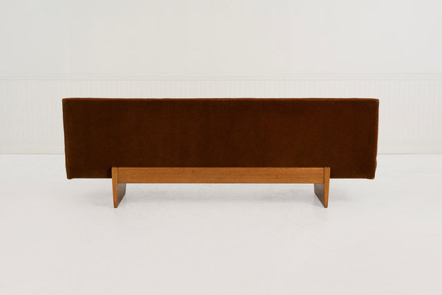 Harvey Probber Rare Slipper Sofa Mahogany Wood and Mohair c. 1955