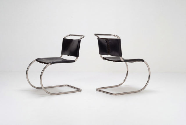 Pair of Ludwig Mies van der Rohe for Knoll MR10 Chairs 1970 c.