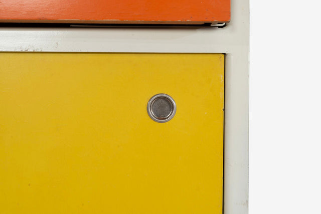 George Nelson for Herman Miller Custom for Hugh DuPree Steel Frame Cabinets Orange and Yellow 1960