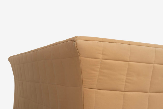 John Mascheroni for Swaim Furniture Quilted Tan Three Seat Sofa 1970's