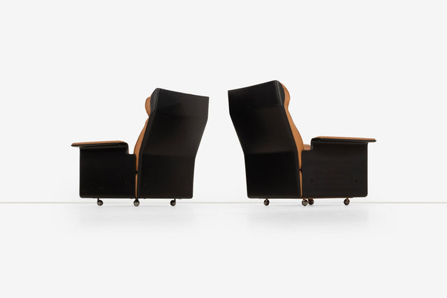 Pair of Dieter Rams for Vitsoe 620 High Back Lounge Chairs in Cognac Leather, 1962