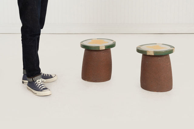 Pair of Ceramic Stools/ end Tables Stan Bitters, c. 1975