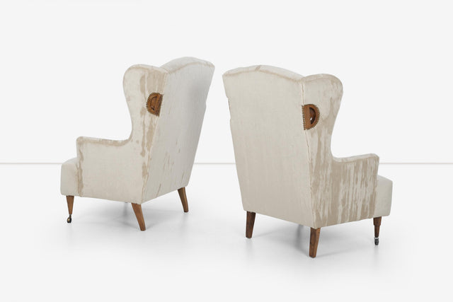 Luigi Caccia Dominioni "Ambrosianeum" High-Back Lounge Chairs, 1955