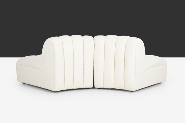 Pair of Berndhart Channeled "Flair" Lounge Chairs with upholstered matching Cube Table