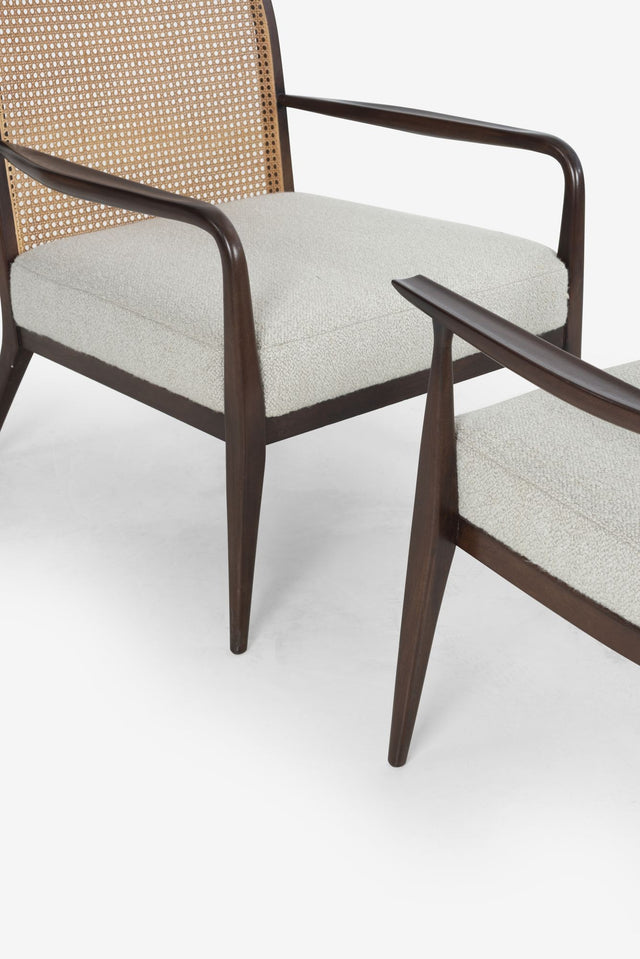 Pair of Paul McCobb Cane-Backed Lounge Chairs for Widdicomb