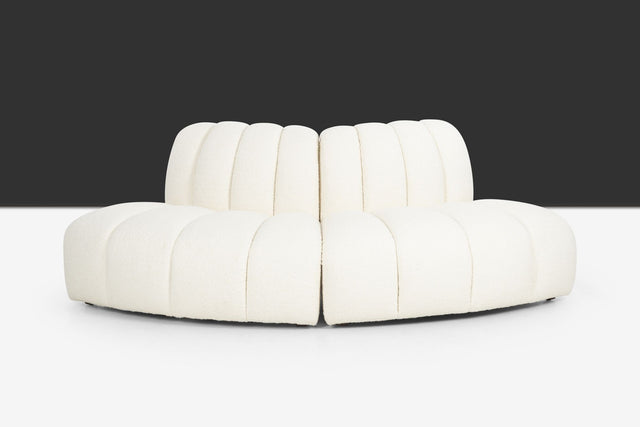 Pair of Berndhart Channeled "Flair" Lounge Chairs with upholstered matching Cube Table