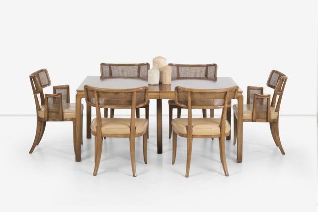 Set of Six Edward Wormley for Dunbar Curved-Back Dining Chairs