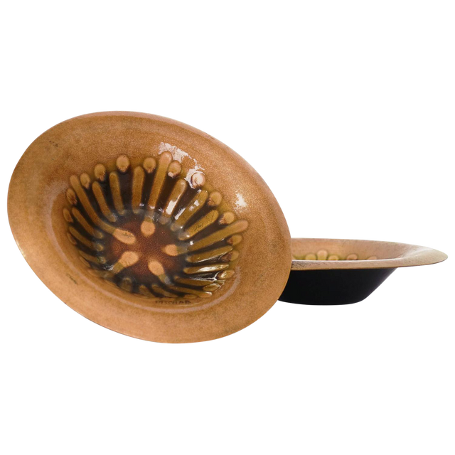 Sascha Brastoff Pair of Enameled Bowls