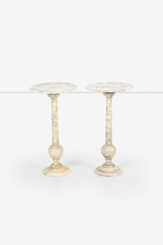 Pair of Alabaster End Tables or Plant or Display Collums