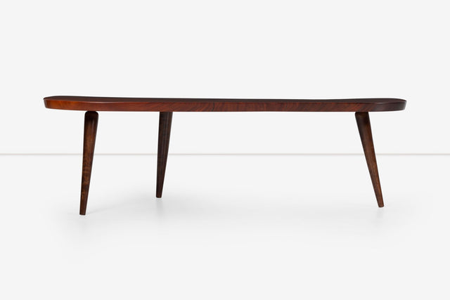 Arthur Espenet Carpenter Teardrop Coffee Table in Walnut, c. 1960