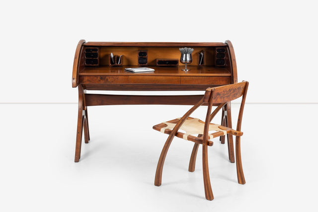 Arthur Espenet Carpenter Roll-Top Desk in Black Walnut, 1979