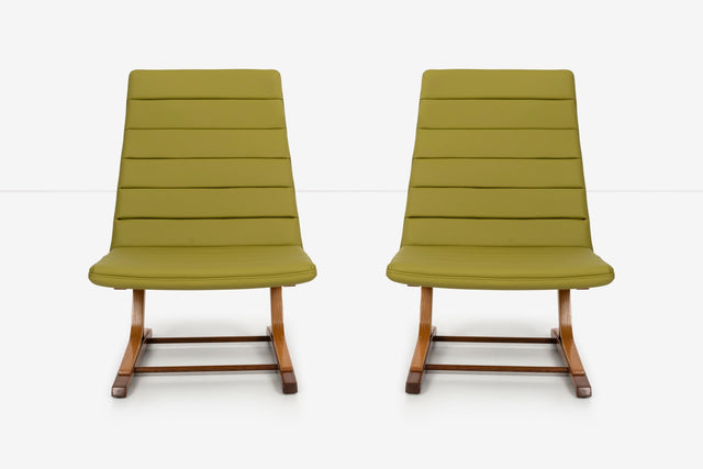 Roger Lee Sprunger for Dunbar Pair of Cantilever Lounge Chairs
