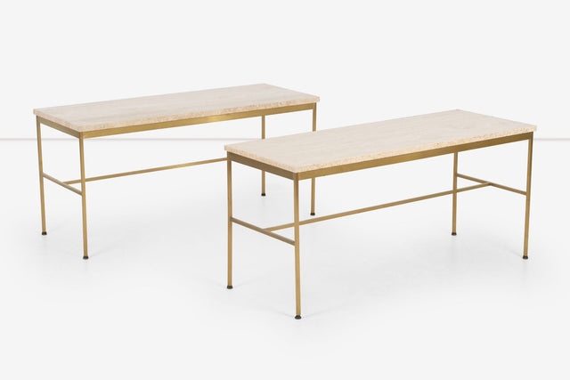 Paul McCobb Travertine Consoles and/or Sofa Tables